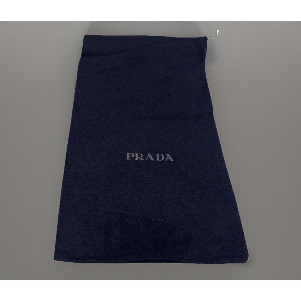 PRADA NAVY FLANNEL DUST BAG FOR SHOES OR CLUTCH DUSTBAG PURSE 8.75" 14.5" (0864)